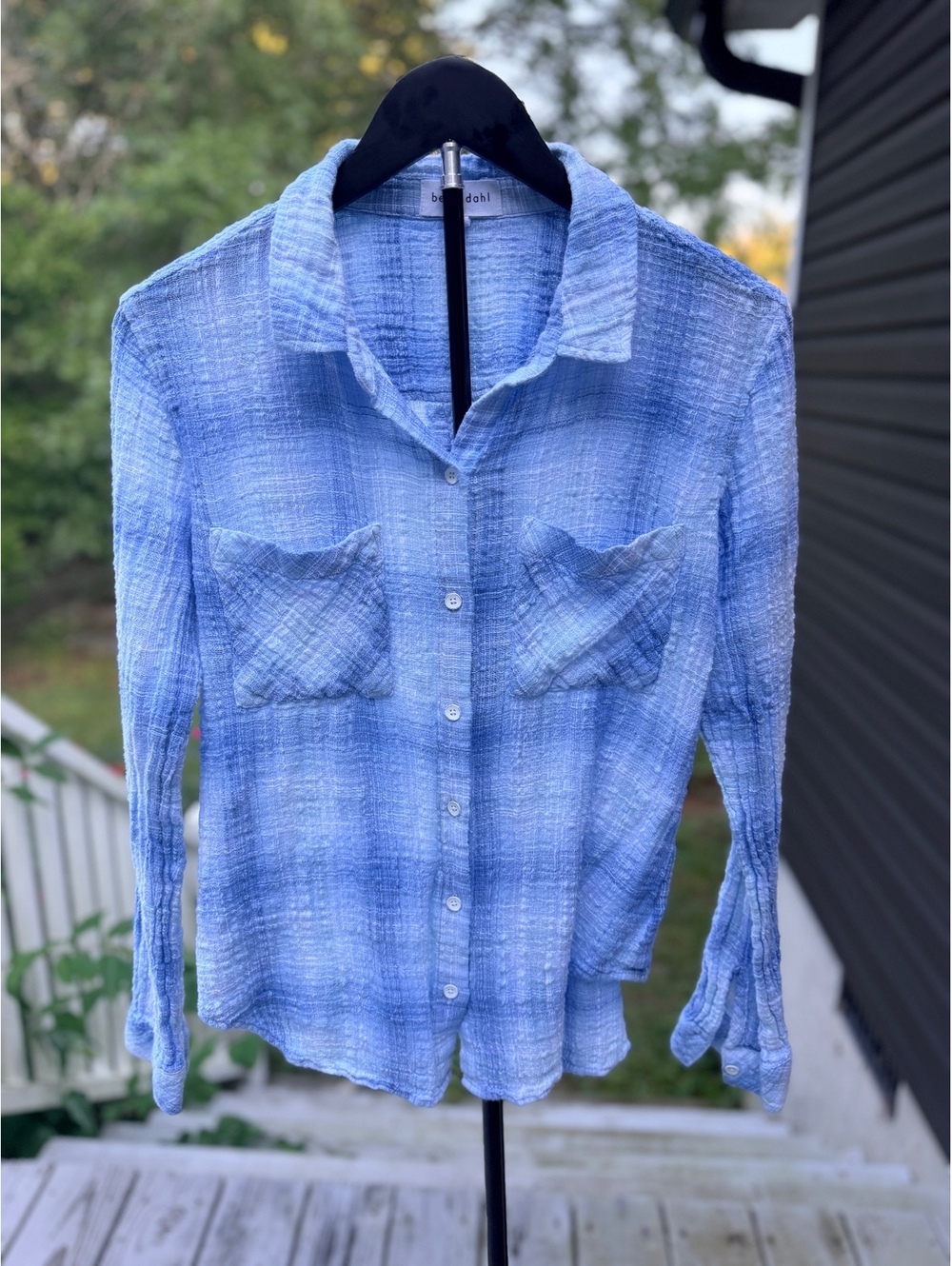 Bella Dahl Medium Blue Cotton Rayon Button-Up Shirt